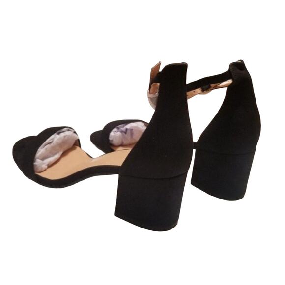 NWTs - DREAM PAIRS Women's Black Suede Chunk High Heel Pump Sandals Size 5 - Picture 5 of 9